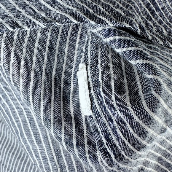 Nili Lotan NL Blue and White Pinstripe Pocket Buttoned Shirt - Picture 7 of 7